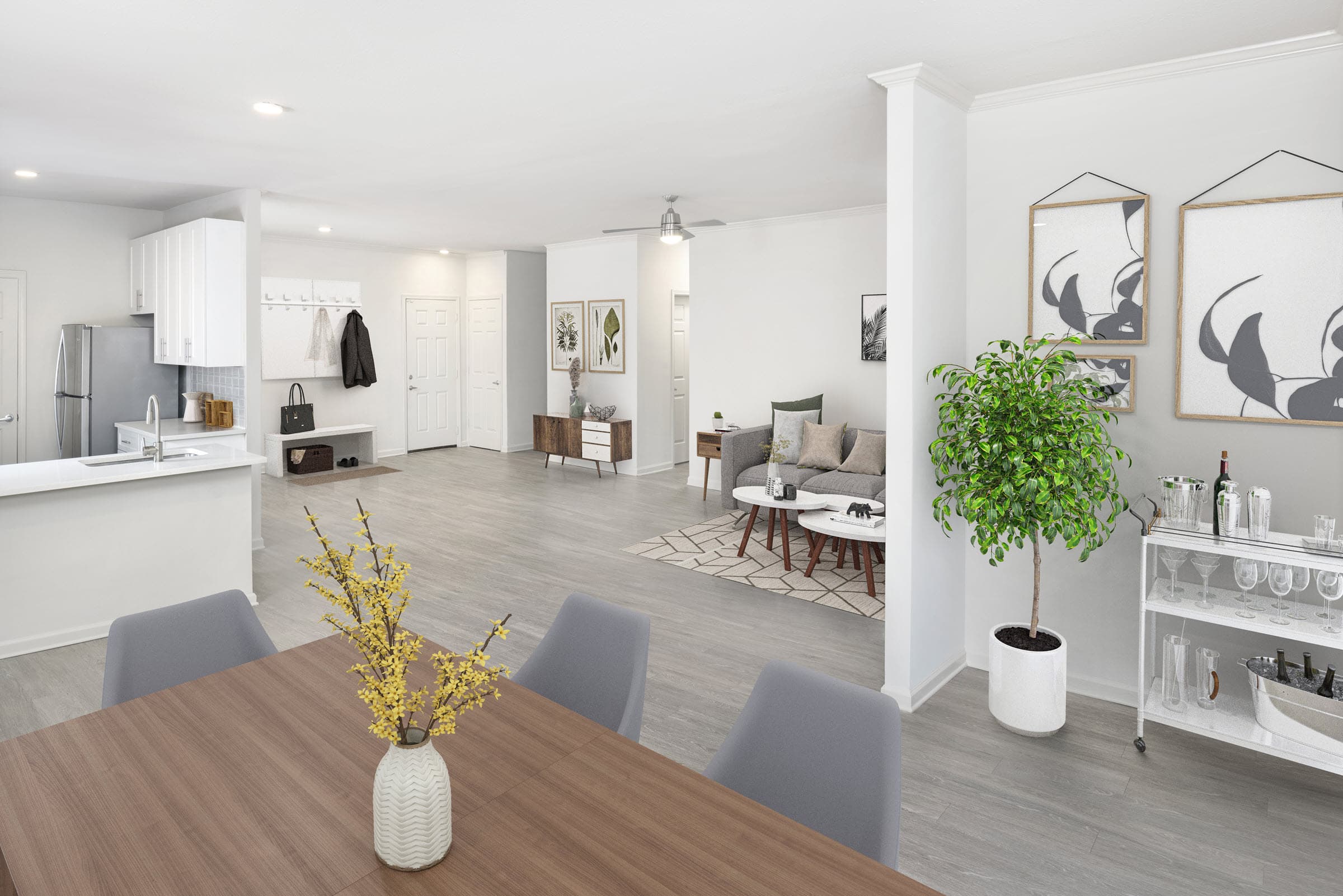 Townhome with Open-Concept Floor Plan and Hardwood-Style Flooring Throughout