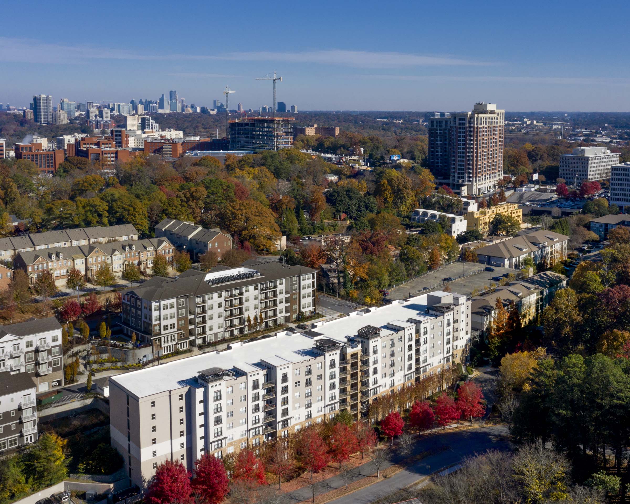 Bird's-Eye View of Camden Brookwood with City Skyline